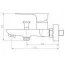 Eenhendel badmengkraan Luzi Raila mat zwart/chroom