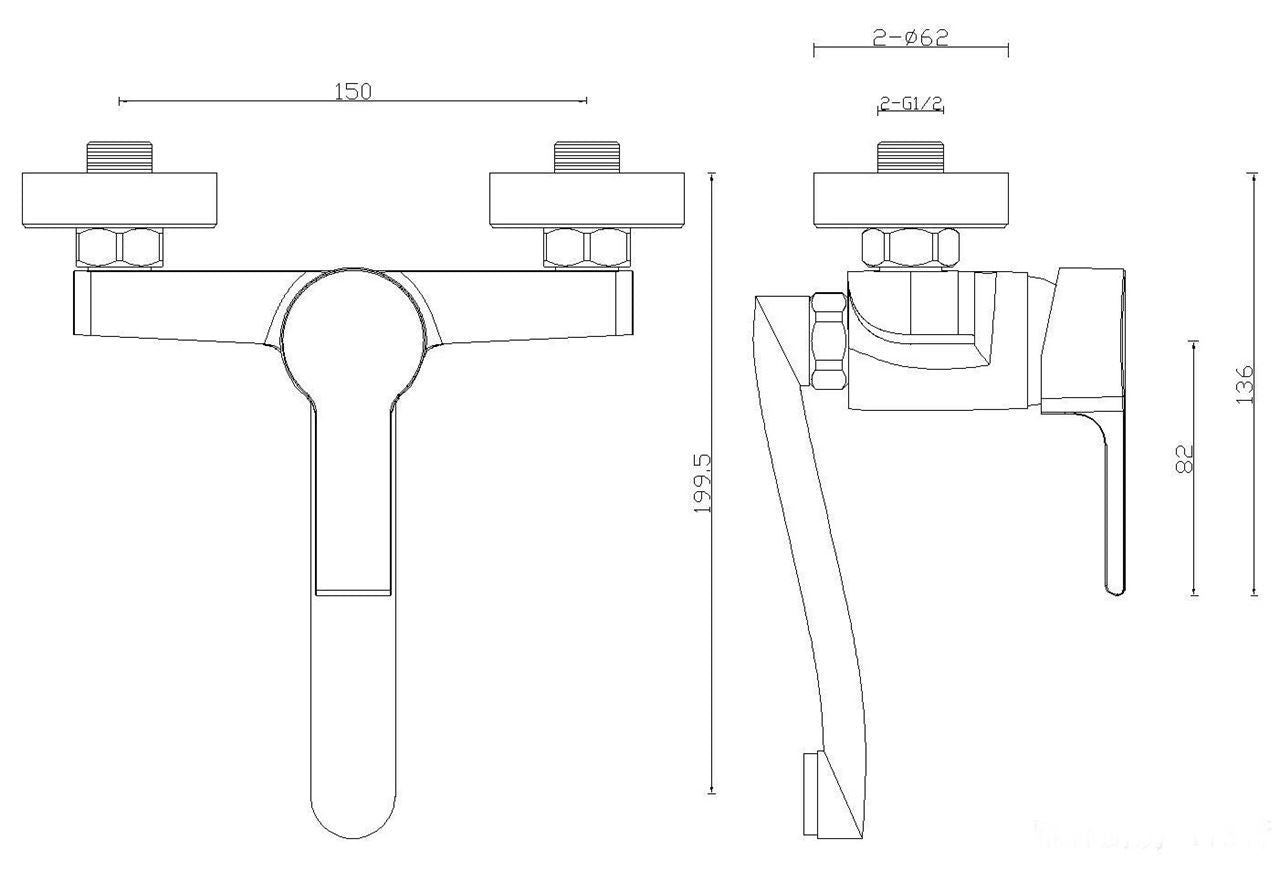 Wand keuken mengkraan Luzi Ligia chroom