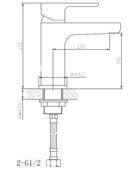 wastafel mengkraan éénhendel Luzi Lomo chroom Design laag model