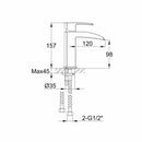 Waterval wastafel mengkraan Luzi Rambo eenhendel  chroom