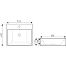 Kerra KR 702 opbouw waskom vierkant 51x43x14.5 wit
