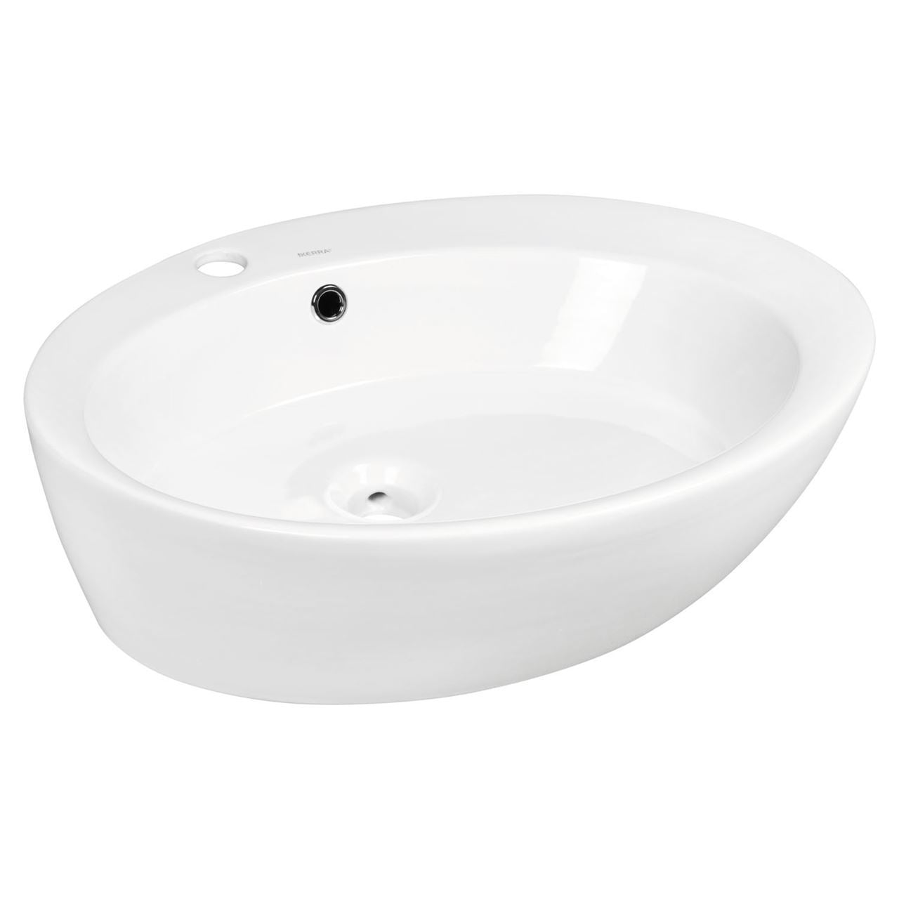 Opbouw waskom 60x47x14.5 wit Kerra KR 726 met kraangat