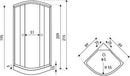 Gesloten douchecabine kwartrond Kerra Lisa 90x90x215