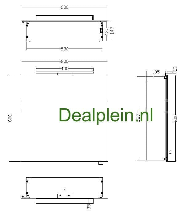 Spiegelkast 60x60x14cm met LED verlichting Luzi