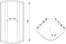 Douchecabine Luzi Black kwartrond 90x90x190 hoekinstap zwart