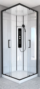 Douchecabine Gesloten SKY2 90x90x225 kitvrij vierkant zwart