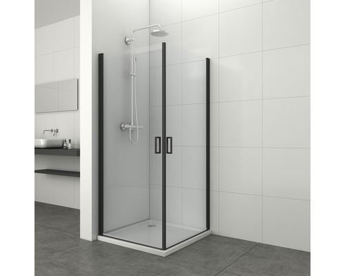 Douchecabine Sanotechnik Elite mat zwart profiel 90x90