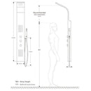 Luzi Dio RVS douchekolom met thermostatische kraan 148x22