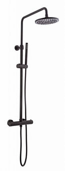 Opbouw doucheset Luzi rond mat zwart thermostatische kraan