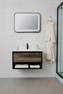 Badmeubel Soho black 80x46 grijs eiken mat zwart