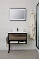 Badmeubel Soho black 80x46 grijs eiken mat zwart