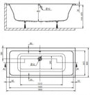 Inbouw ligbad Scansani Keos 170x75x48 acryl wit