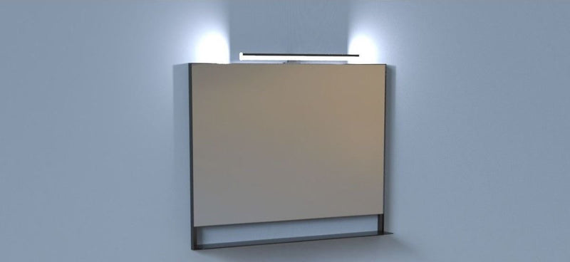 Badkamerspiegel met planchet Luzi Reflect 100x80 mat zwart