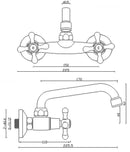 Wandmengkraan Kuchinox Stilo antiek messing boven uitloop