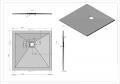 Douchebak 90x90x3,2 Vierkant Sanotechnik Kreta Antraciet