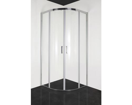 Douchecabine 90x90x195 kwartrond Elite Chroom antikalk