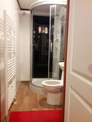 Gesloten douchecabine kwartrond 90x90x215 kitvrij Punto zwart