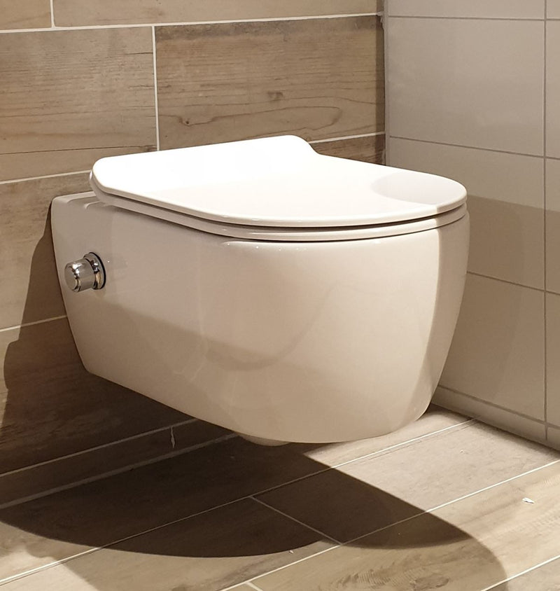 Rimfree toiletpot 54cm Luzi easy flush met bidet