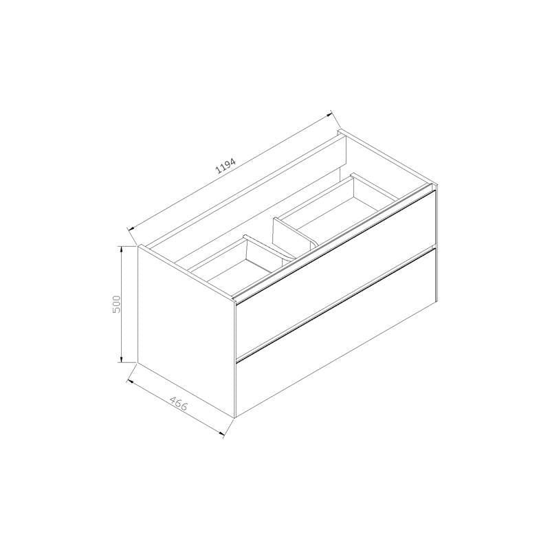 Badmeubelset 120x47 hoogglans wit Luzi PL120