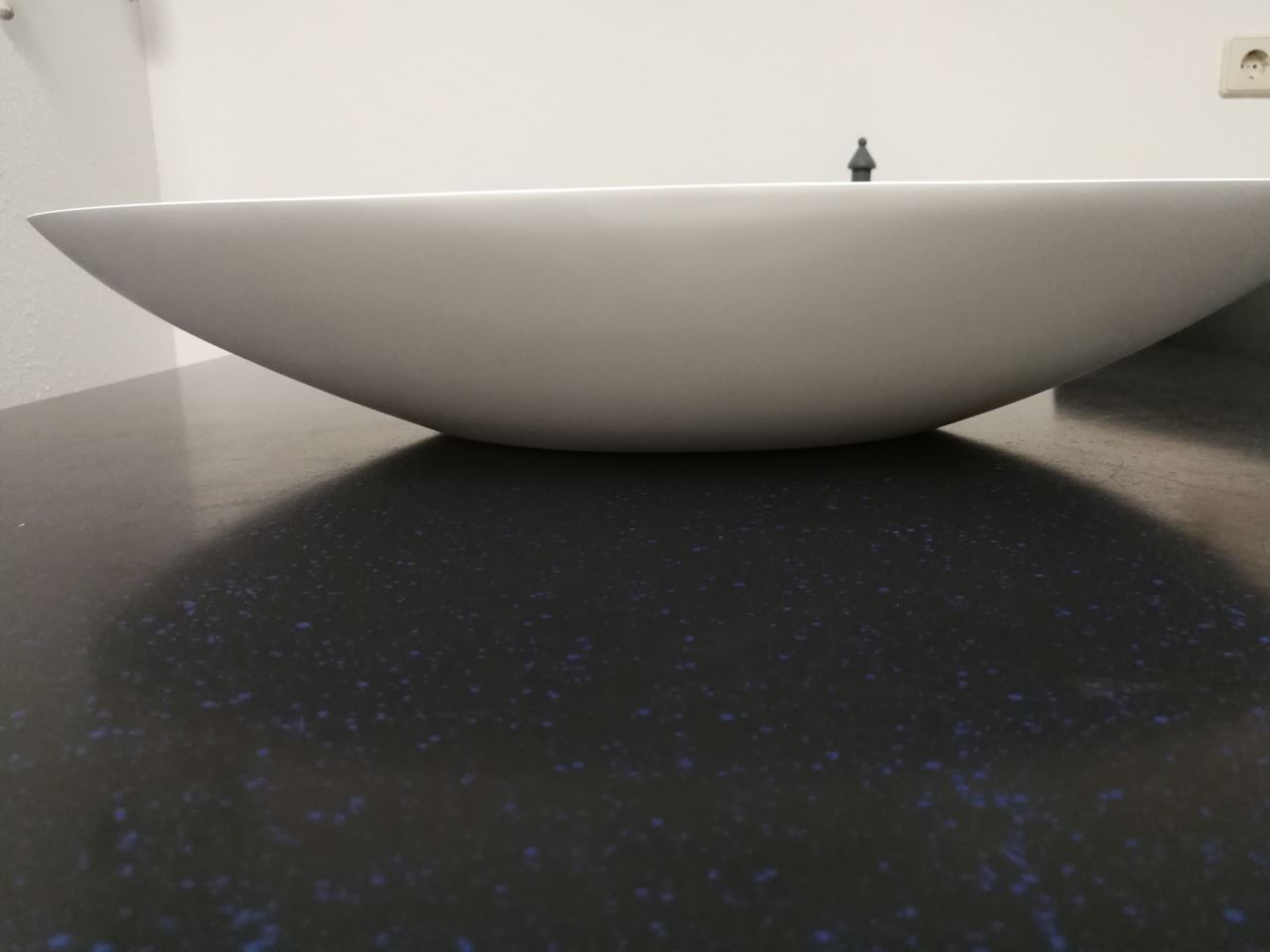 Waskom opbouw 60x35x10 Solid Surface mat wit