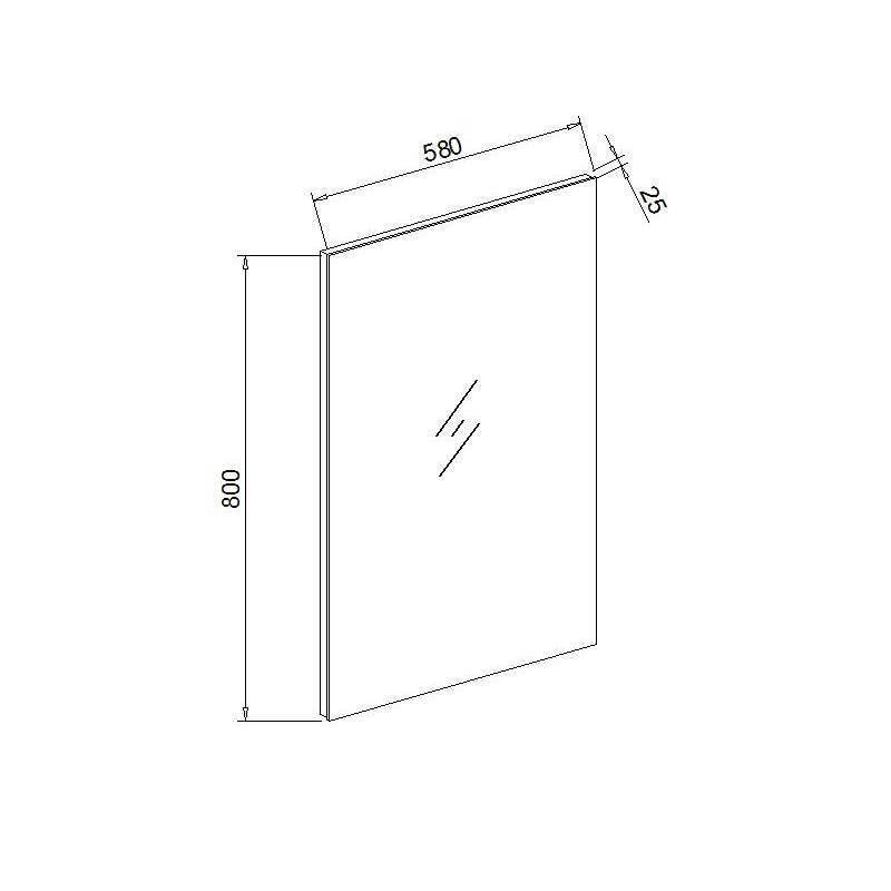 Standaard spiegel 58x80x2,5