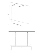 Vrijstaande douchewand 130x195 Freedom I antikalk