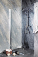 Douchewand 95x195 Young met antikalk behandeling chroom