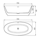 Sanotechnik vrijstaand ligbad 170x82 ovaal Miami
