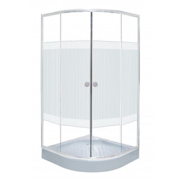 Sanodusch douchecabine 80x80x180 wit profiel met decor