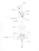 Luzi vrijstaande badkraan rond mat zwart
