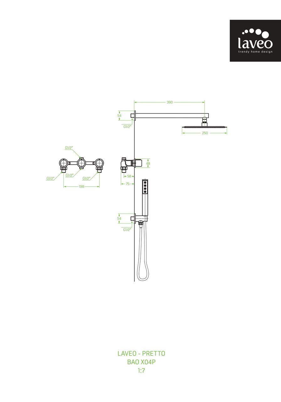 Inbouw Doucheset 3 Knops Mat Zwart Laveo Pretto