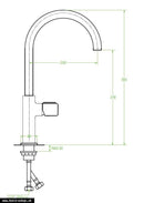 Keukenkraan mat zwart Laveo Pretto met U-vorm