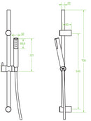 Glijstangset mat zwart Laveo Pretto