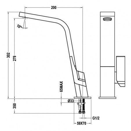 Keukenkraan wit IC915 Teka Icon met draaibare uitloop