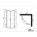 Douchecabine 80x80x195 kwartrond Elite Chroom antikalk
