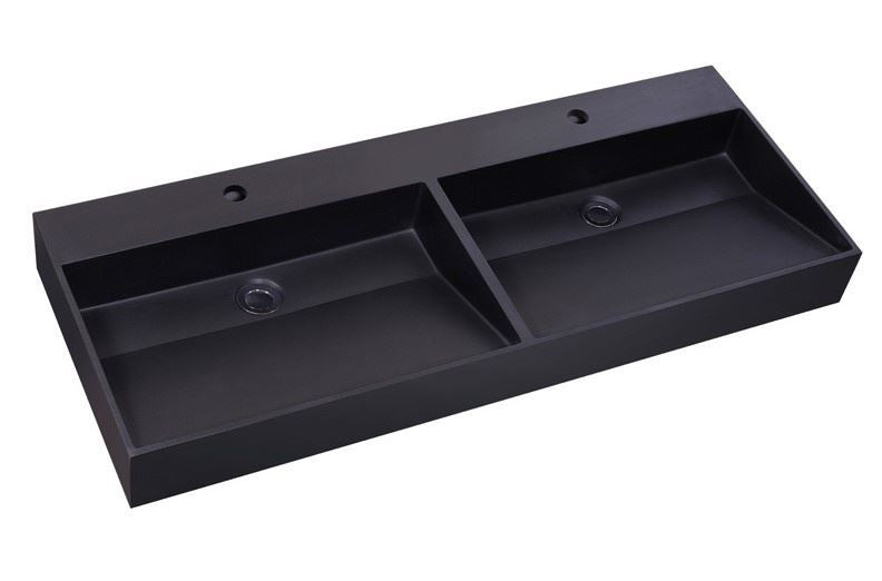 Meubelwastafel 140x47 Quartz Trendline dubbele wasbak