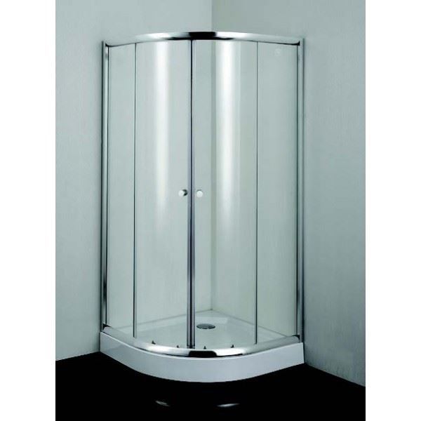 Douchecabine 90x90x190 kwartrond B26 met 2 deuren chroom