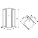 Douchecabine 90x90x195 vierkant met douchebak Olga zwart