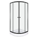 Douchecabine 80x80x195 kwartrond met douchebak Olga zwart
