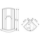 Douchecabine 80x80x195 kwartrond met douchebak Olga zwart