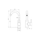 Wastafelkraan met draaibare uitloop Mat zwart Luzi Largo