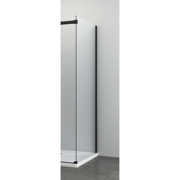 Zijwand tbv Sanotechnik Elite nisdeur Mat zwart 80x195 8mm