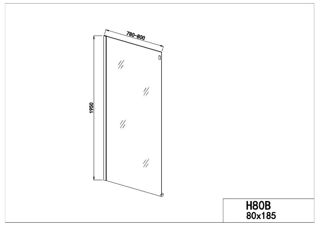 Zijwand tbv Sanotechnik Elite schuifdeur Mat zwart 90x195