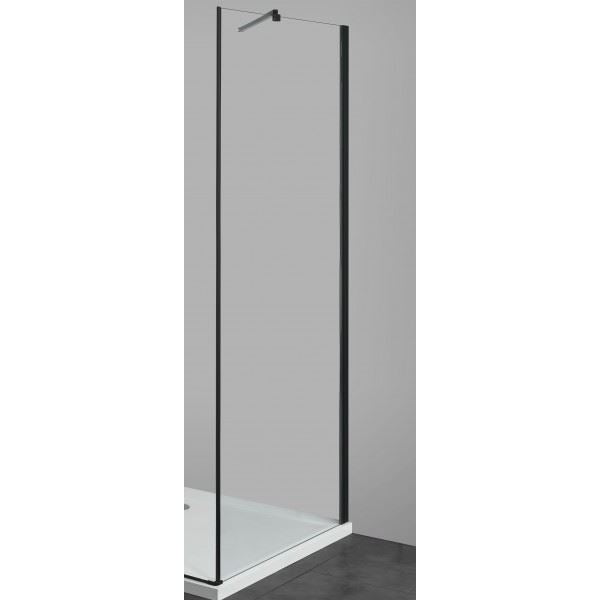 Zijwand 80x195 Sanotechnik Elite mat zwart profiel