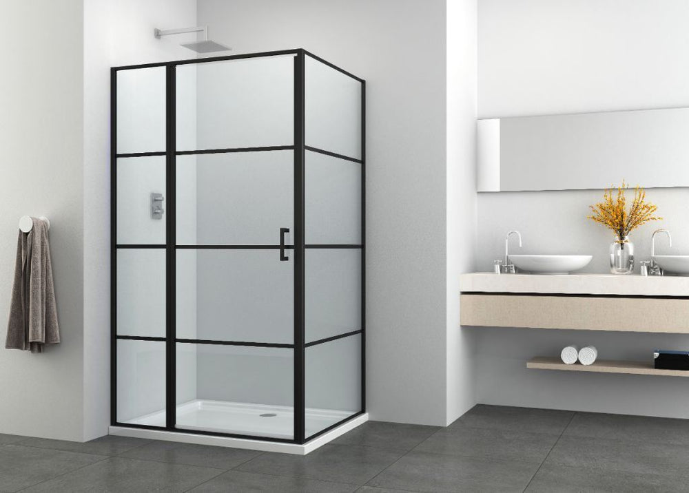 Rea Rapid Swing Black 90X90 - 195 cm - U-Douchecabine - Vierkant - Zwart Rea Rapid Swing Black 90X90 - 195 cm - U-Douchecabine - Vierkant - Zwart