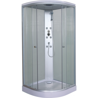 Relax wit gesloten douchecabine 90x90x215 kitvrij kwartrond