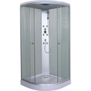 Relax wit gesloten douchecabine 90x90x215 kitvrij kwartrond