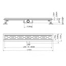 Douchegoot mat zwart 60x7cm Sanotechnik