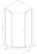 Luzi Cinq vijfhoek douchecabine 90x90x192