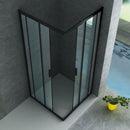 Douchecabine 90x90x195 Aloni mat zwart profiel antikalk